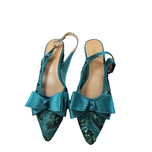 J. Renee Triata Green Heels Size 7 | Sample Sale 2022 | 2-Inch Kitten Heel Shoes - Picture 4 of 4
